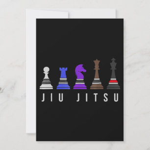 Invitación jiu jitsu entrenando ajedrez, regalo bjj con texto