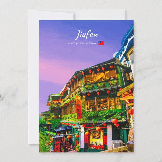 Invitación Jiufen, Taiwán - Antigua Casa de Té (Anverso)