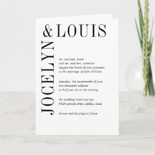 Invitación Jocelyn Black and White Modern Boda