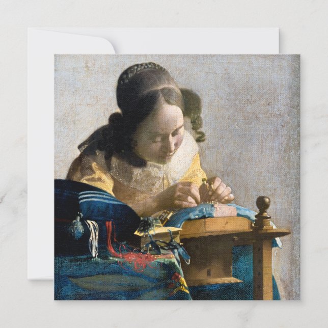 Invitación Johannes Vermeer - El Lacemaker (Anverso)