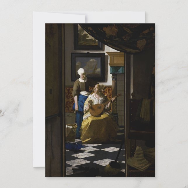 Invitación Johannes Vermeer - La carta de amor (Anverso)