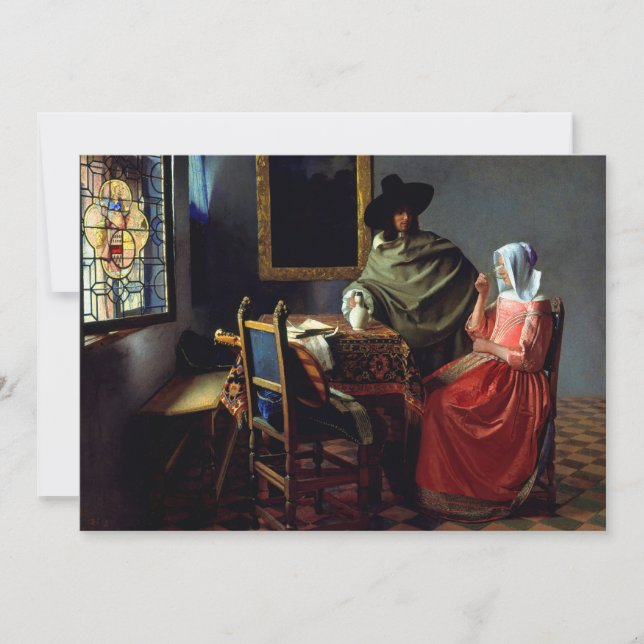 Invitación Johannes Vermeer - La copa de vino (Anverso)
