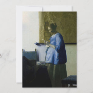 Invitación Johannes Vermeer - Mujer en azul leyendo una carta