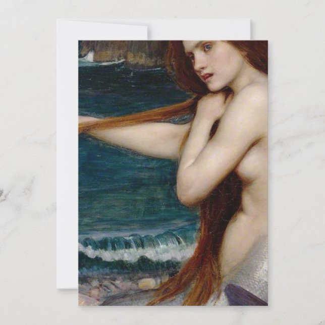 Invitación John William Waterhouse Mermaid (Anverso)