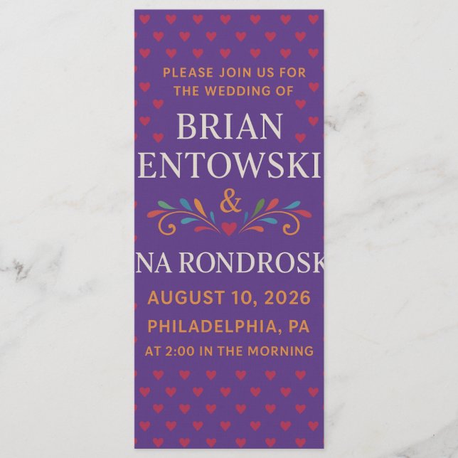 Invitación Join Us for a Day of Love and Celebration  (Anverso)