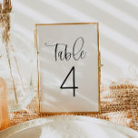 Invitación JOLIE Boho Minimalista Simple Table Number Card<br><div class="desc">Este número de tabla presenta una tipografía escrita a mano y un diseño minimalista moderno. Cambie fácilmente el número para crear todos los números de tabla. Todos los colores son editables.</div>
