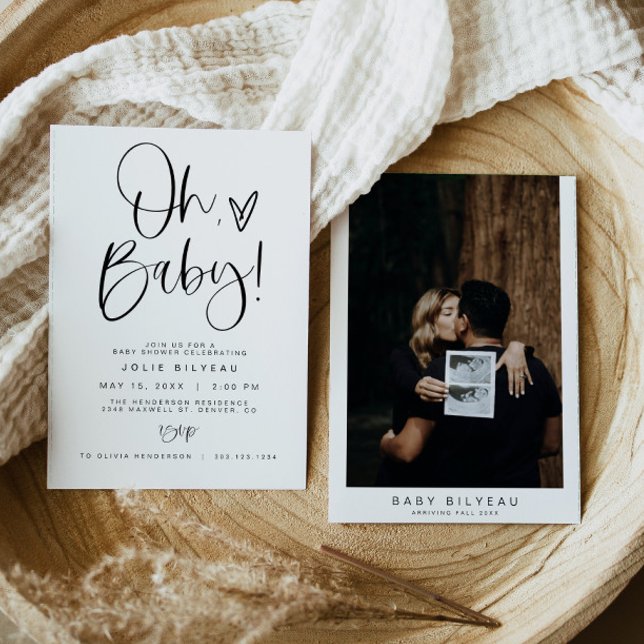 Invitación JOLIE Modern Minimal Heart Boho Baby Shower (Subido por el creador)