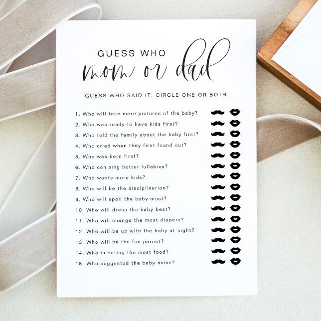 Invitación JOLIE Moderno adivina quién es el juego de Baby Sh (Subido por el creador)