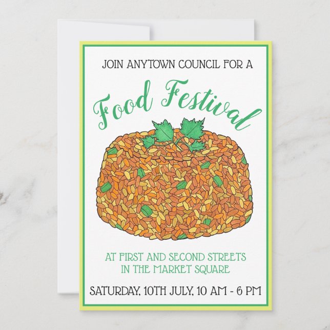 Invitación Jollof Rice comida ghanesa nigeriana de África Occ (Anverso)