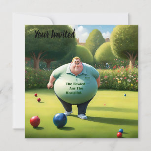 Invitación Jolly Lawn Bowler Man,