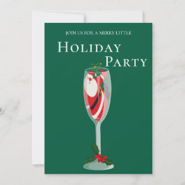 Invitación Jolly Navidades Cheers Santa Champagne Holiday
