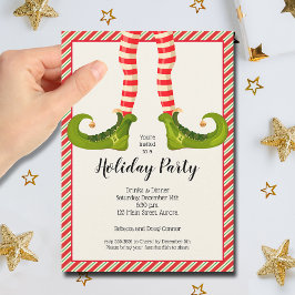 Invitación Jolly Navidades Elf Legs Holiday