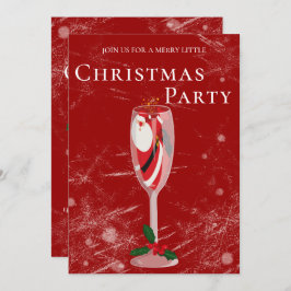 Invitación Jolly Navidades Saludos con Santa Champagne