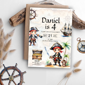 Invitación Jolly Pirates 4º cumpleaños