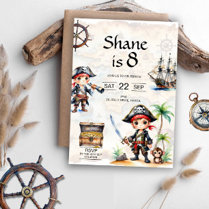 Invitación Jolly Pirates 8ª fiesta de cumpleaños