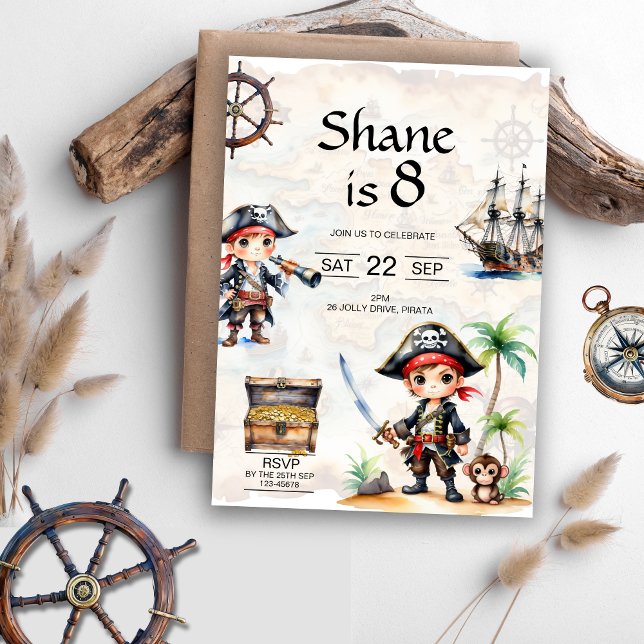 Invitación Jolly Pirates 8ª fiesta de cumpleaños (Subido por el creador)