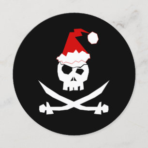 Invitación + Jolly Roger   Pirata Santa + [Fiesta de vacacion