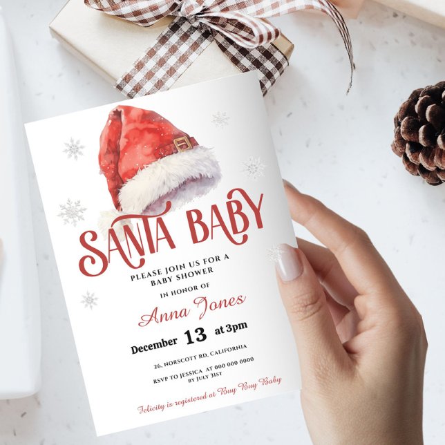 Invitación Jolly Santa Hat Baby Shower (Subido por el creador)