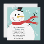 Invitación Jolly Snowman Navidades Fiesta<br><div class="desc">Invitación con un lindo muñeco de nieve rodeado de copos de nieve. © Mood 4 Cute</div>