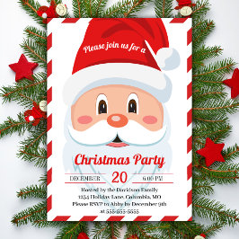 Invitación Jolly Y Cute Santa Navidades Fiesta Holiday