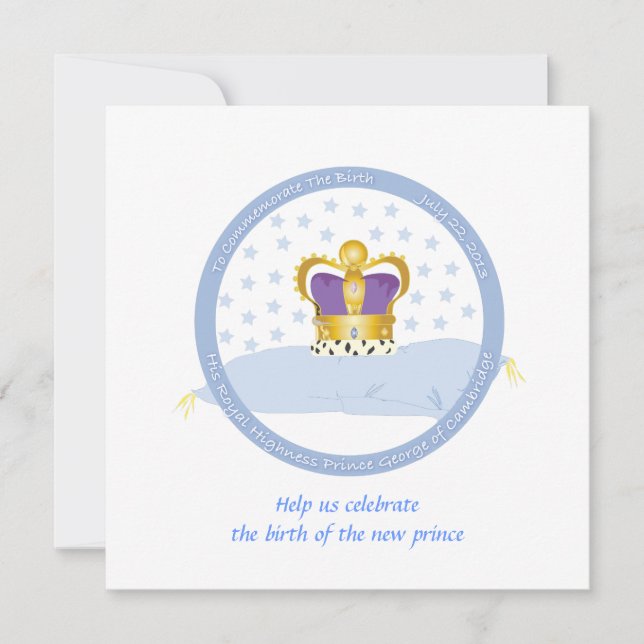 Invitación Jorge de Cambridge Pillow y Corona (Anverso)