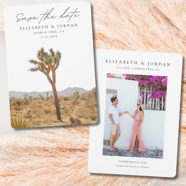 Invitación Joshua Tree Save the Date Boda (Joshua Tree Boho Wedding Save the Date)