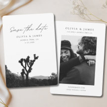 Joshua Tree Wedding Save the Date Black & White
