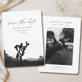 Invitación Joshua Tree Wedding Save the Date Black & White