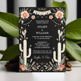 Invitación Jour Elegant Fiesta Cactus Boda Floral Mexicana