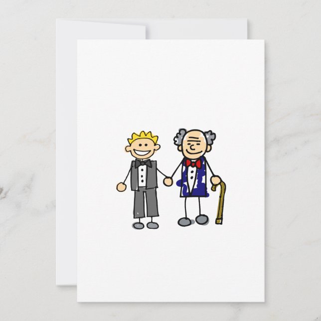 Invitación Joven Boda gay (Anverso)