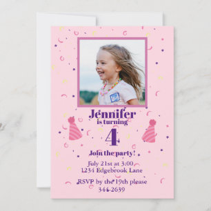 Invitación Joven confeti Chica sobre la fiesta de cumpleaños