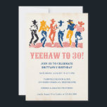 Invitación Joven de la Juventud moderna Yeehaw Fiesta de cump<br><div class="desc">¡Ensillar, chicas! Celebre con estilo esta vibrante invitación a la fiesta de cumpleaños de las niñas de la vaca moderna, perfecta para un cumpleaños número 30 o cualquier otra celebración histórica. Con un diseño colorido y contemporáneo con bailarinas de cowgirls, esta invitación le da un tono divertido y animado a...</div>