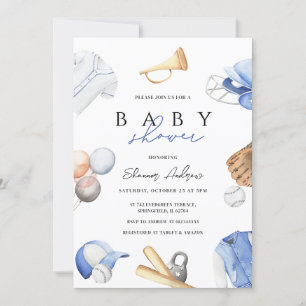 Invitación Joven digital personal Béisbol Rookie Baby Shower
