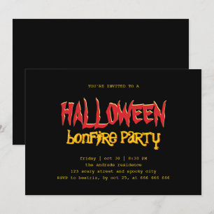 Invitación Joven Fiesta de la hoguera de Halloween al aire li