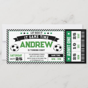Invitación Joven moderno personal Fútbol Ticket Fiesta de cum