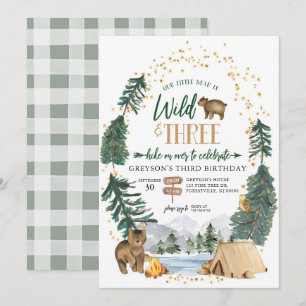 Invitación Joven Salvaje y Cumpleaños de los Tres Osos del Bo