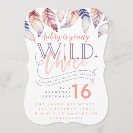 Invitación joven, salvaje y de tres cumpleaños fot
