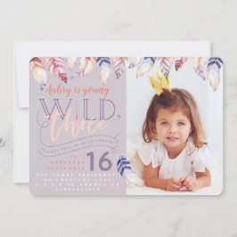 Invitación joven, salvaje y de tres cumpleaños fot