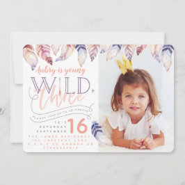 Invitación joven, salvaje y de tres cumpleaños fot