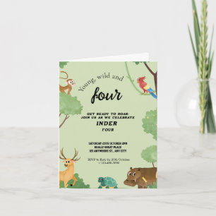 Invitación joven salvaje y tres