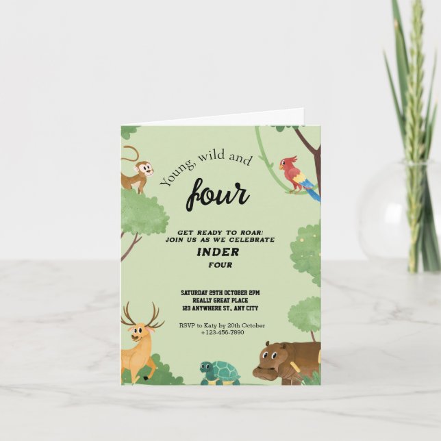 Invitación joven salvaje y tres  (Anverso)