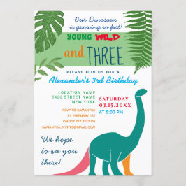 Invitación Joven, Salvaje y Tres 3er Cumpleaños