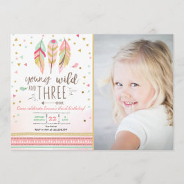 Invitación Joven salvaje y tres invitan al Chica Oro Rosa 3