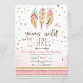 Invitación Joven salvaje y tres invitan al Chica Oro Rosa 3