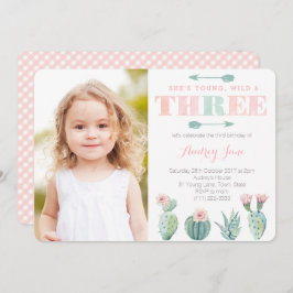 Invitación Joven Wild y tres Chicas Cacti Picture