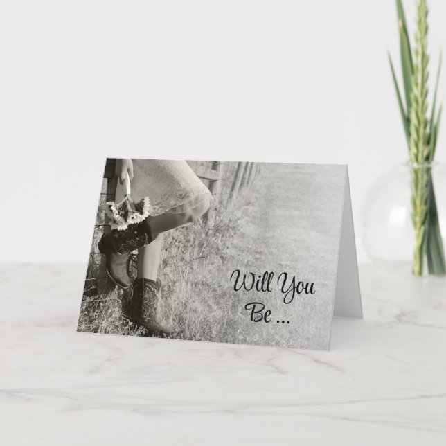 Invitación Joven y girasoles serás mi dama de honor (Anverso)