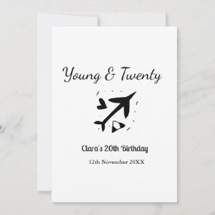 Invitación Joven y veinte aventura feliz cumpleaños agregar n