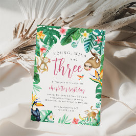 Invitación Jóvenes animales salvajes y de la selva tropical C