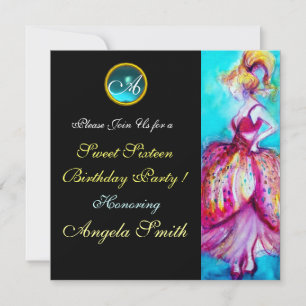 INVITACIÓN JÓVENES CHICAS SIMILARES DULCE 16 FIESTAS GEM MONO