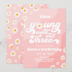 Invitación Jóvenes Salvajes Y Boho Daisy, Fiesta De Cumpleaño